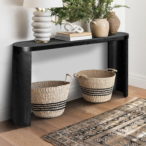 60 Thick Top Entryway Table, Curved Legs, Support The Installation Of Inward-facing Or Outward-facing For Sofas, Entryway