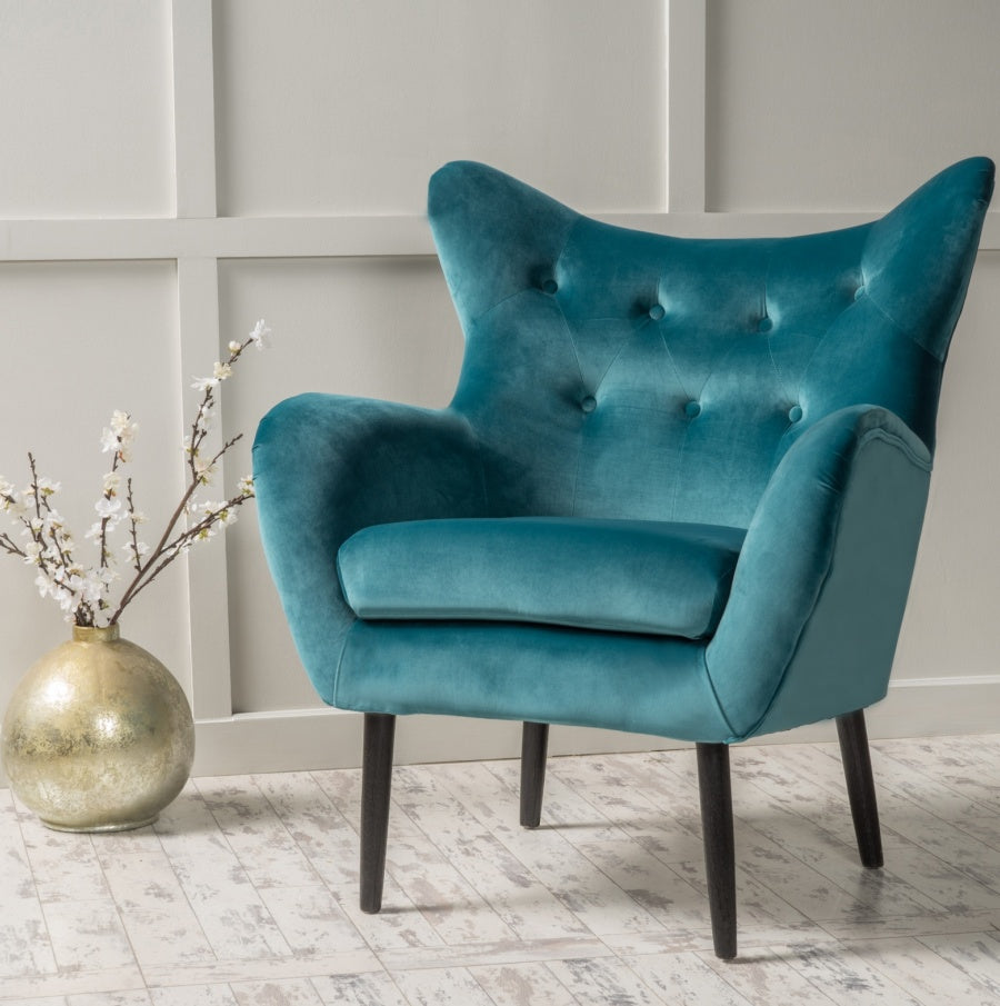 Velvet Teal Arm Chair