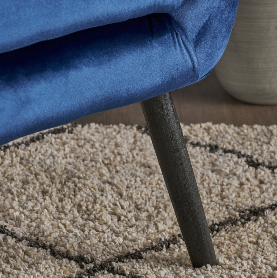 Velvet Navy Blue Arm Chair