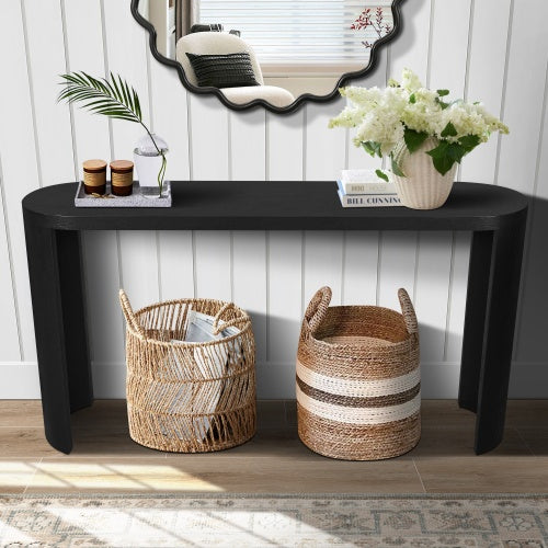 60 Thick Top Entryway Table, Curved Legs, Support The Installation Of Inward-facing Or Outward-facing For Sofas, Entryway