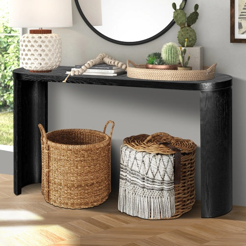 60 Thick Top Entryway Table, Curved Legs, Support The Installation Of Inward-facing Or Outward-facing For Sofas, Entryway