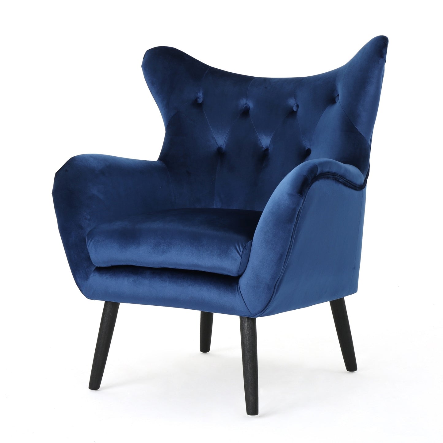 Velvet Navy Blue Arm Chair