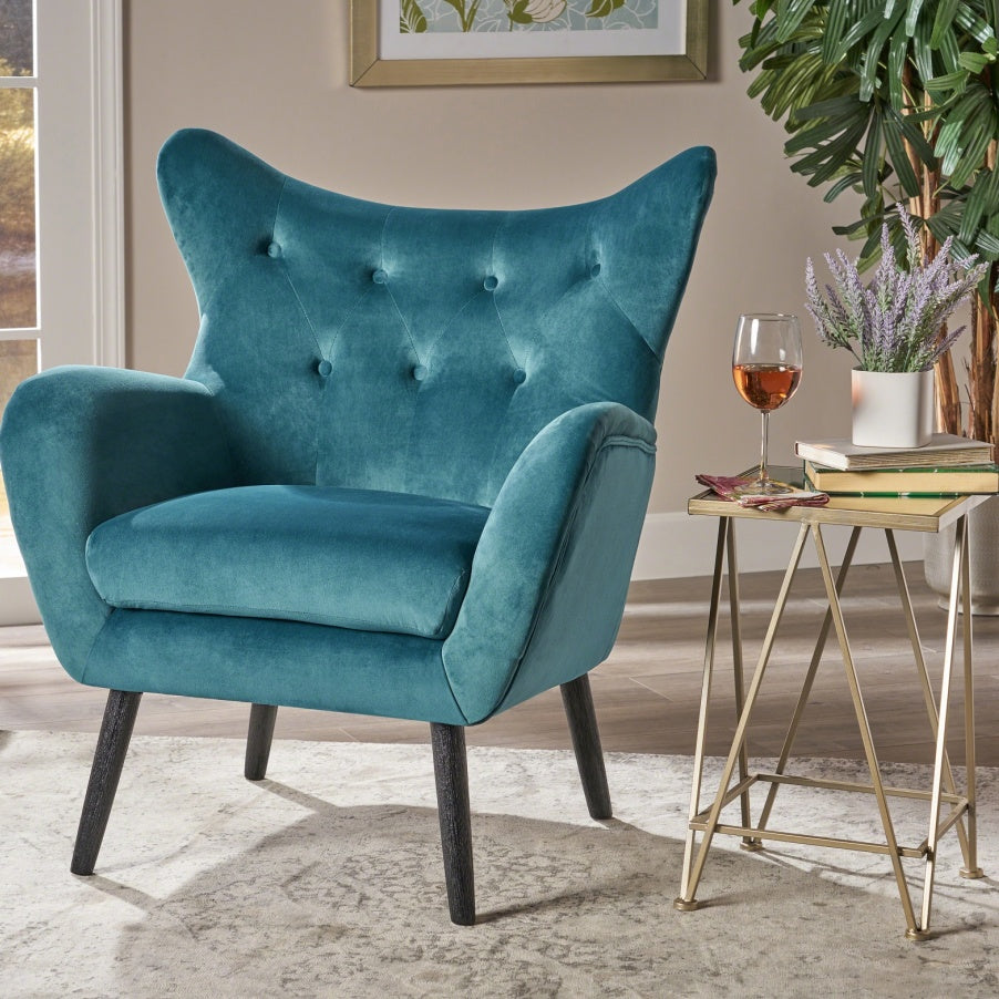 Velvet Teal Arm Chair